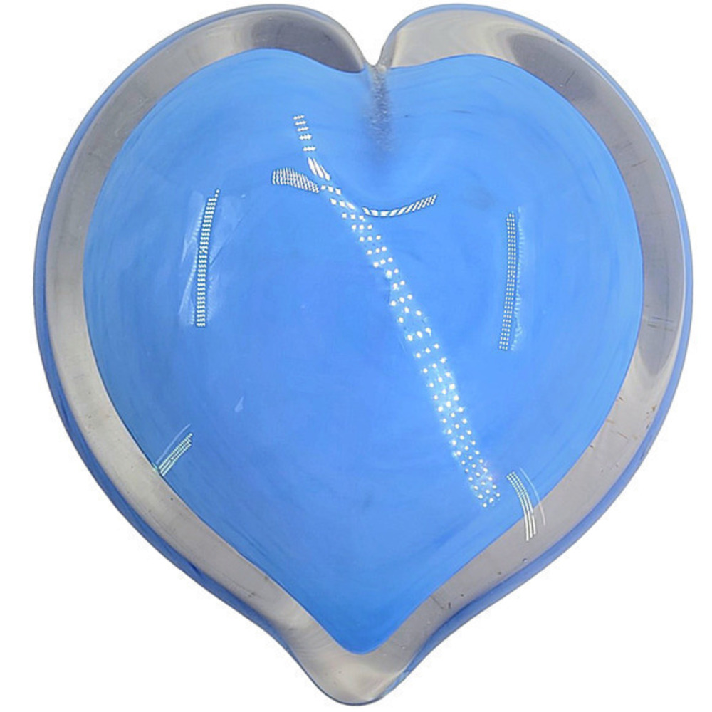 Periwinkle Blue‎ Heart Glass Paperweight